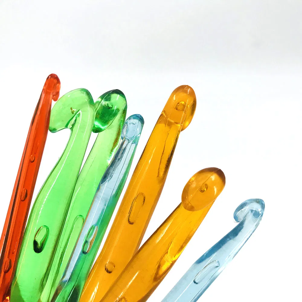 Multicolor Plastic Handle Ergonomic Crochet Hook Set Crochet Yarn Needles High Quality Good Use Knitting Needle