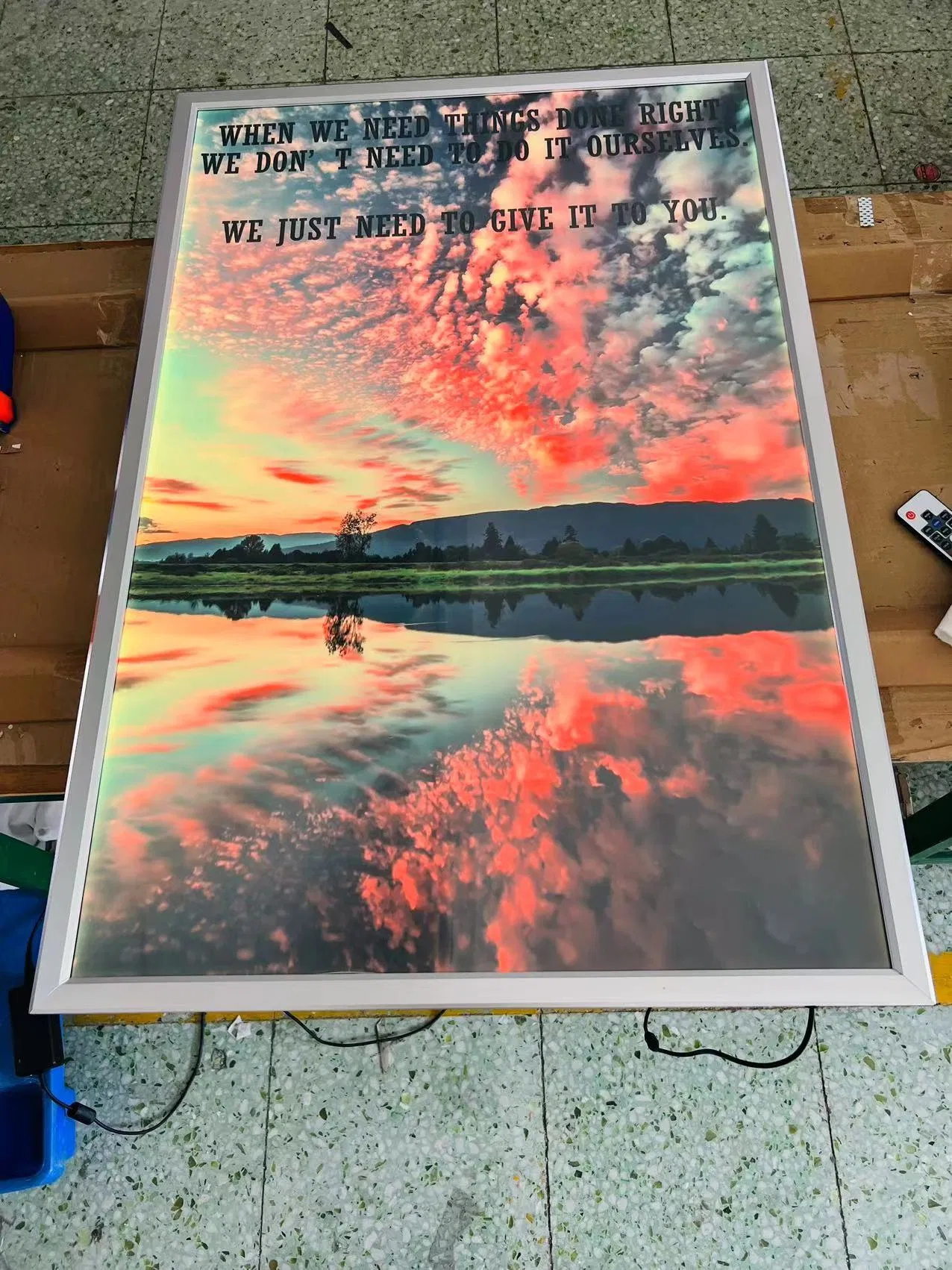 Remote Control Color Change Viewing Advertising Snap Light Box RGB Photo Frame