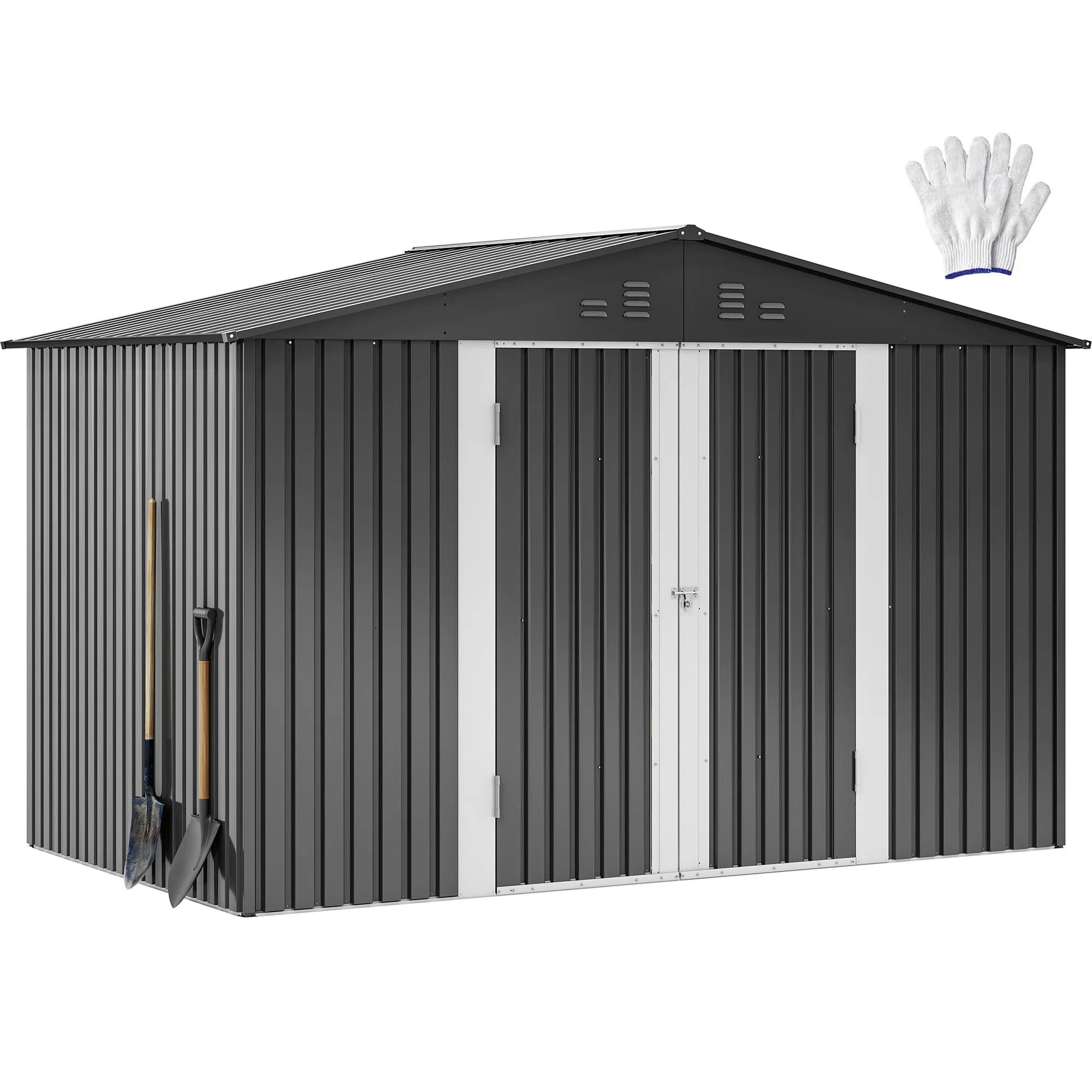 9X6 FT Outdoor Storage Shed with Ventilation Windows