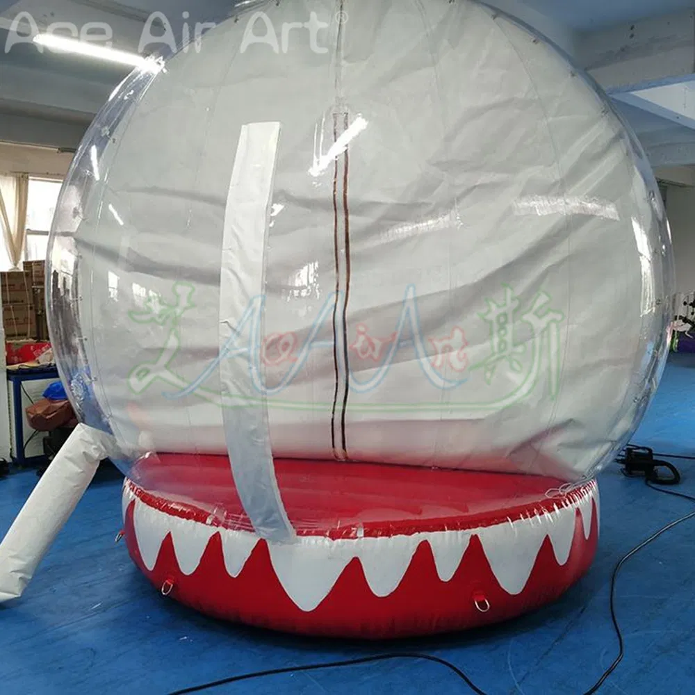 Outdoor Christmas Yard Inflatable Snow Globe Photo Booth Advertising Transparent Bubble Dome Customized Backdrop Snow Globe