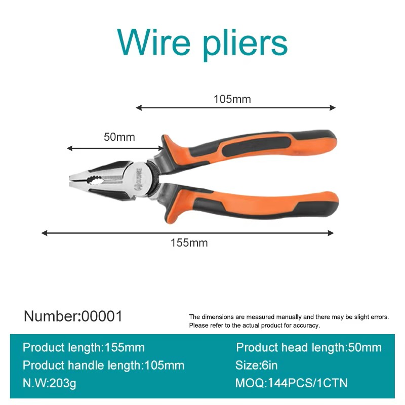 High Carbon Steelneedle-Nose Diagonal Combination Pliers Customized OEM Fine Polishing Plastic Crimping