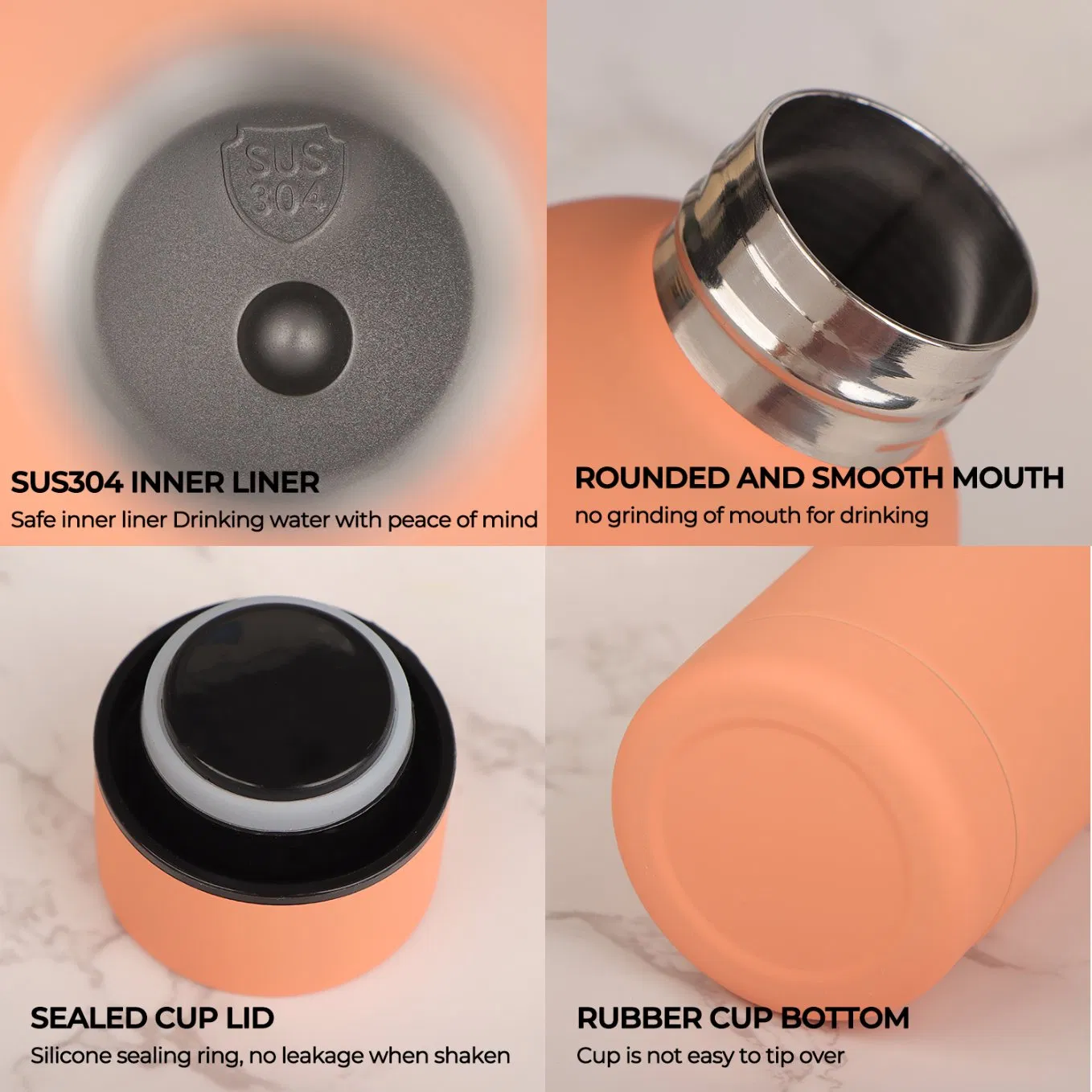 Custom Logo Water Bottle 350ml 500ml 750ml 1000ml Small Mouth Factory Sports Stainless Steel Vacuum Cup Water Bottle