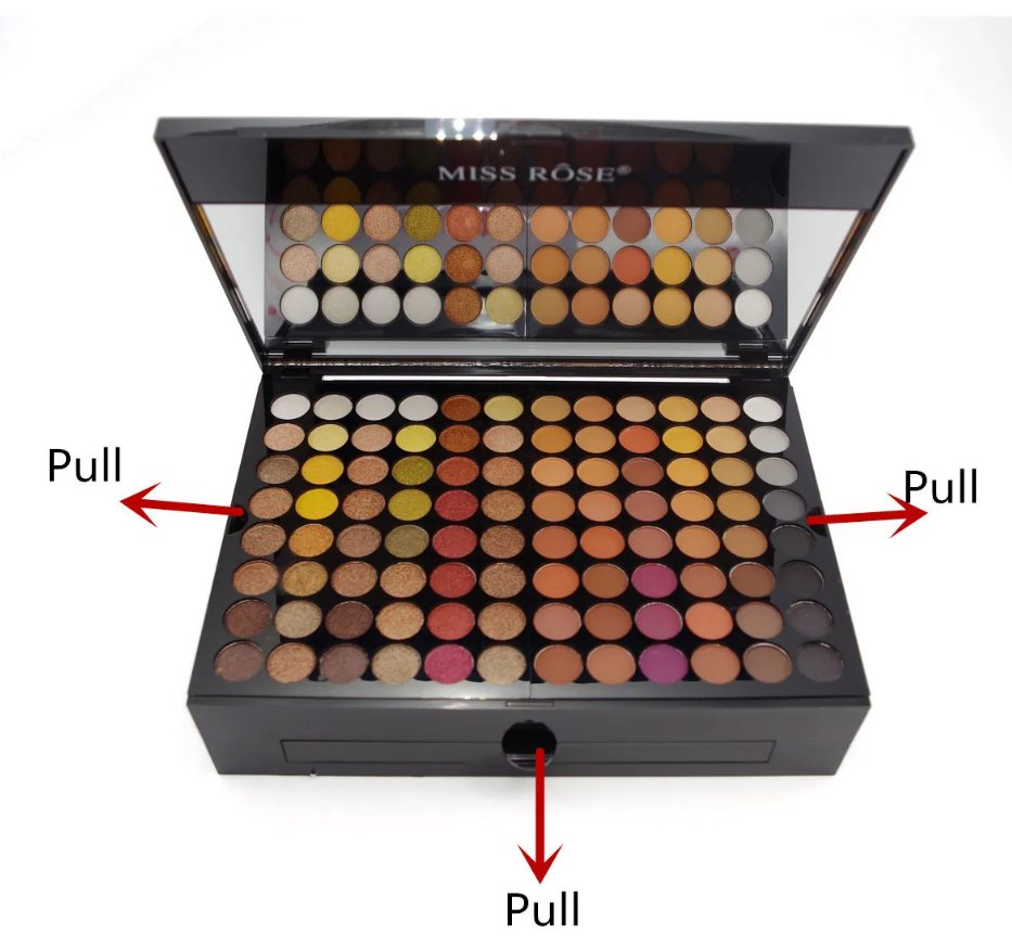 Online Wholesale Ready to Ship Piano Style 180 Color Mixed Matte and Glitter Waterproof Eyeshadow Palette Eyebrow Brush Palette Makeup