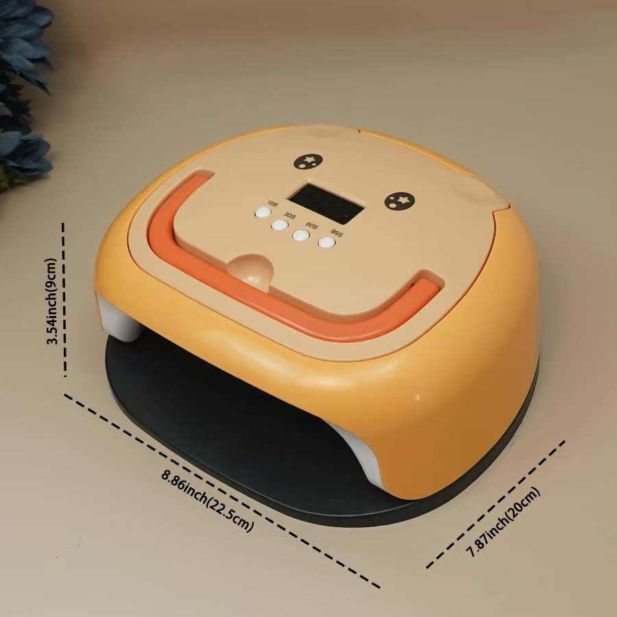 Portable with a Wristband Cute Bear Face 4-Button DIY Plug-in Nail Lamp
