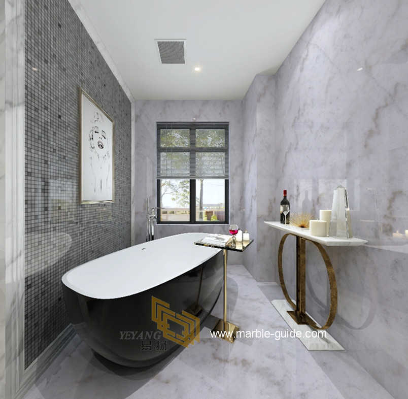 Мраморная плита Carrara White для кухни, ванной, пола