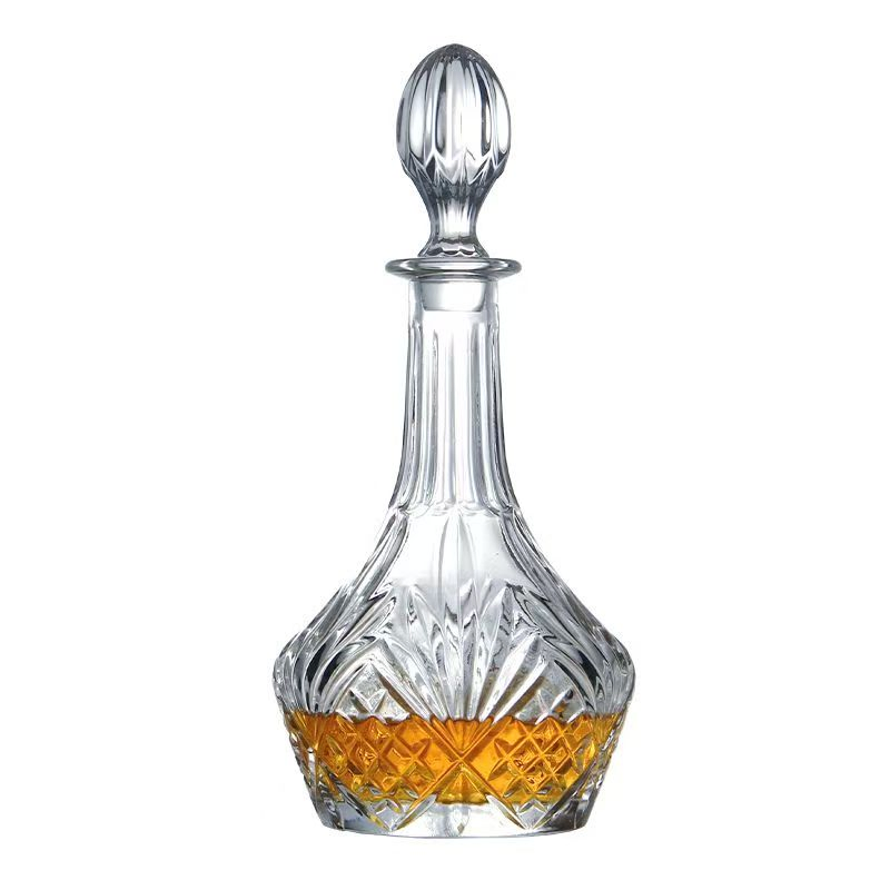 Custom 100ml, 250ml, 375ml, 500ml, 750ml Clear Round Glass Bottles for Vodka, Whiskey