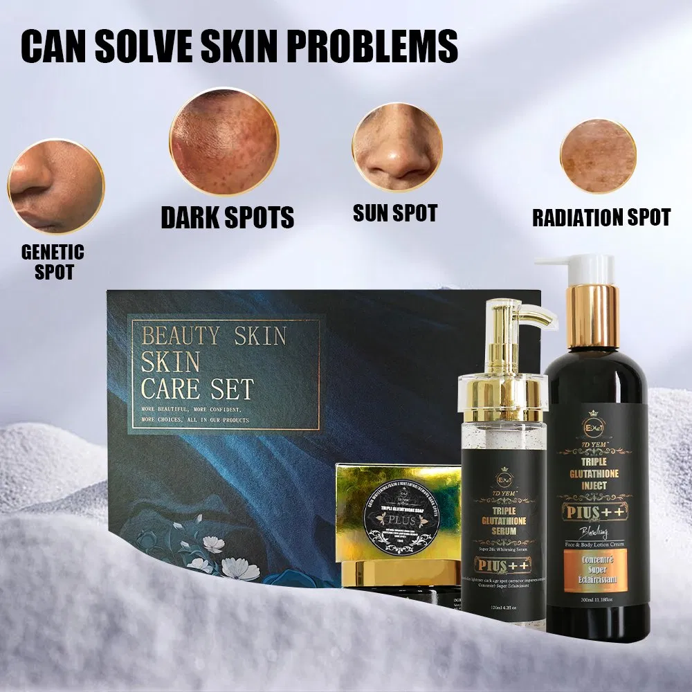 Glutathione Collagen Whitening Skin Care Set Strong Effective Anti Acne Dark Spot Cream Serum Oil Set Brightening Skin Care Set