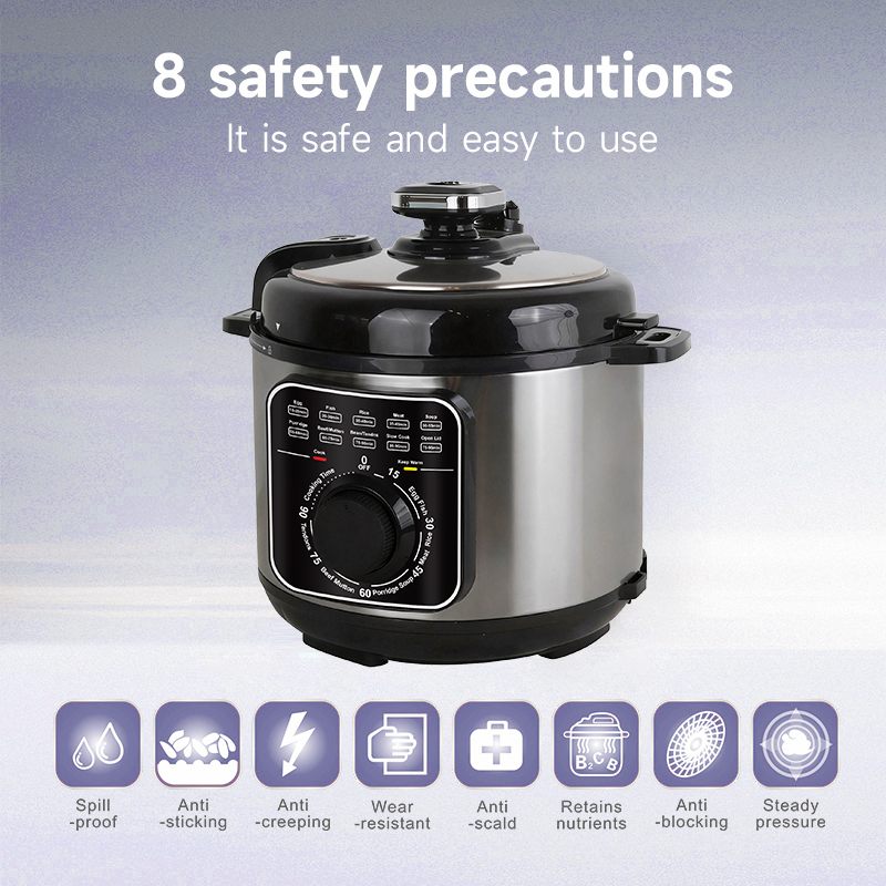 Factory Direct Price 5 Liters 6 Liters 304 Stainless Steel Electric Pressure Cooker Multi Cooker for Home Kitchen