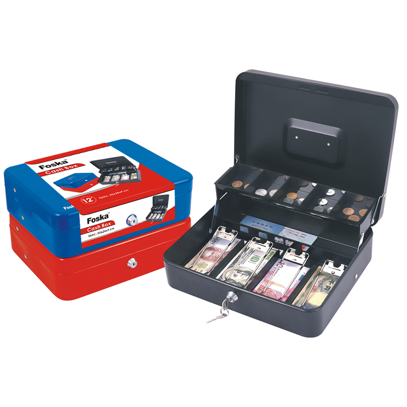 Foska Office Supplies Keys Accompanied Money Save Metal Cash Box
