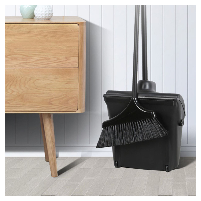 Household Cleaning Tools Plastic Windproof Broom and Dustpan Set Foldable Upright Dustpan