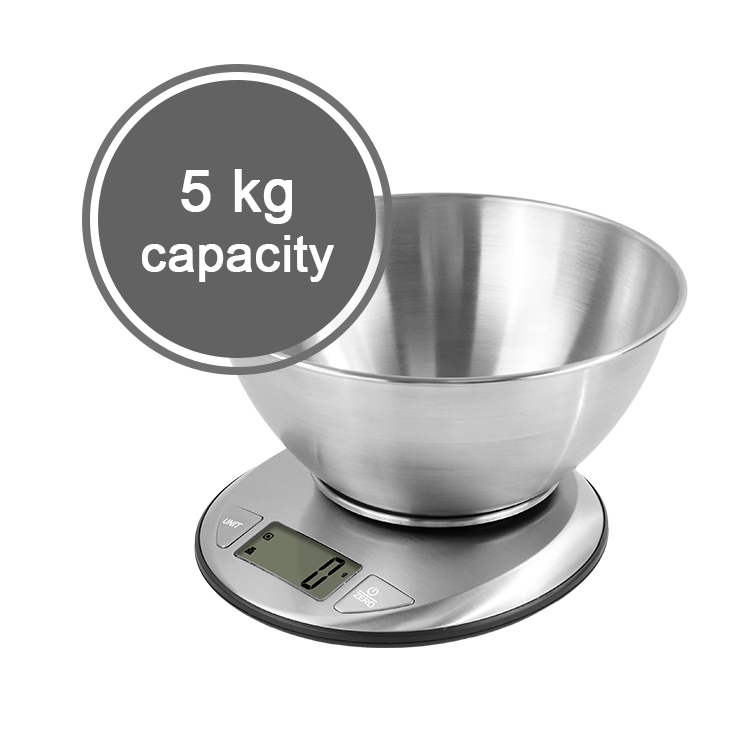 New Design Digital Smart Kitchen Weighing Scale with Stainless Steel Bowl