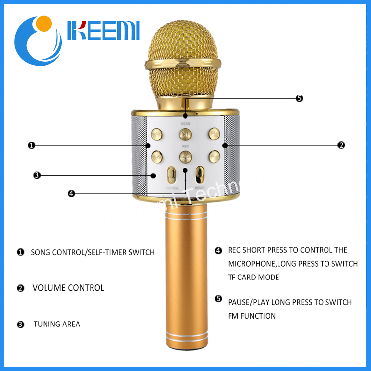 Wireless Karaoke Microphone Ws858 Speaker Microphone