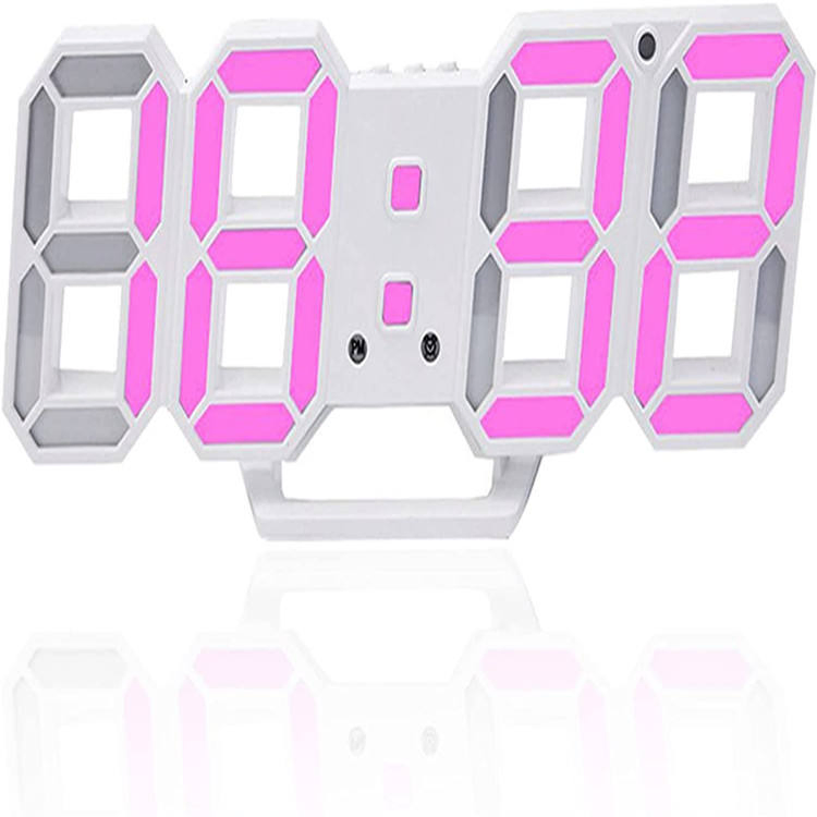 Decorative Wall Clock 3D LED Wall Digital Alarm