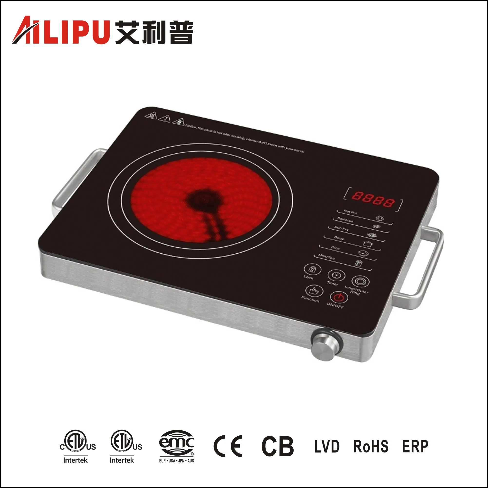Kitchen Appliance Sensor Touch Control EGO Ceramic Furnace Hot Pot 2000W Infrared Ceramic Cooker