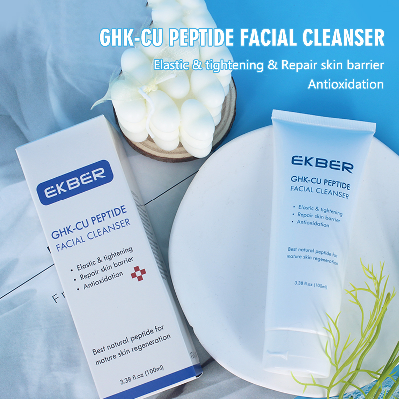 Private Label Blue Copper Peptide Face Wash Elastic & Tightening & Repair Skin Barrier Facial Cleanser