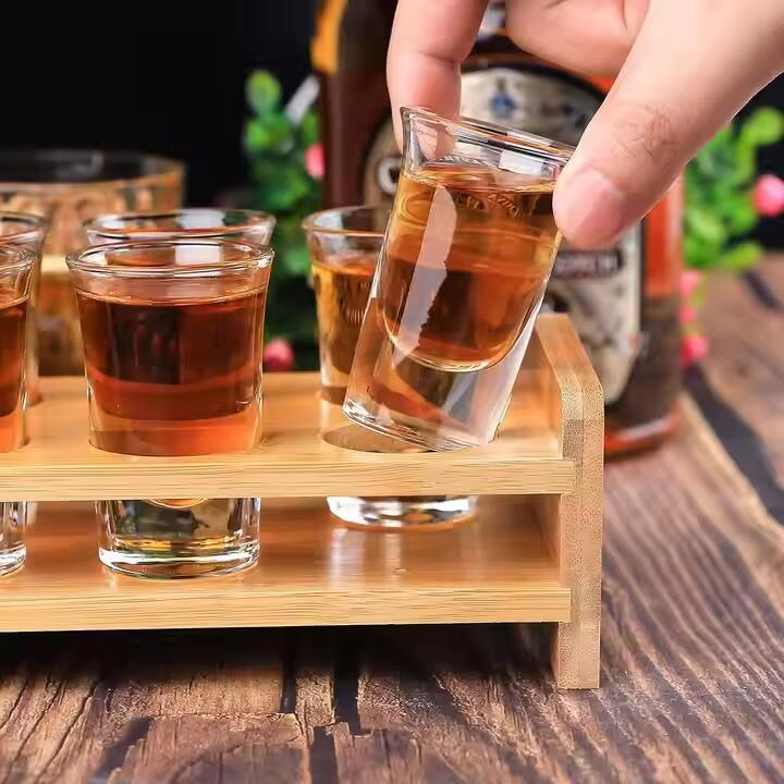 New Design Wooden Special Customized Size Handmade Shot Tray Wooden Bar Tray for Billy Beer