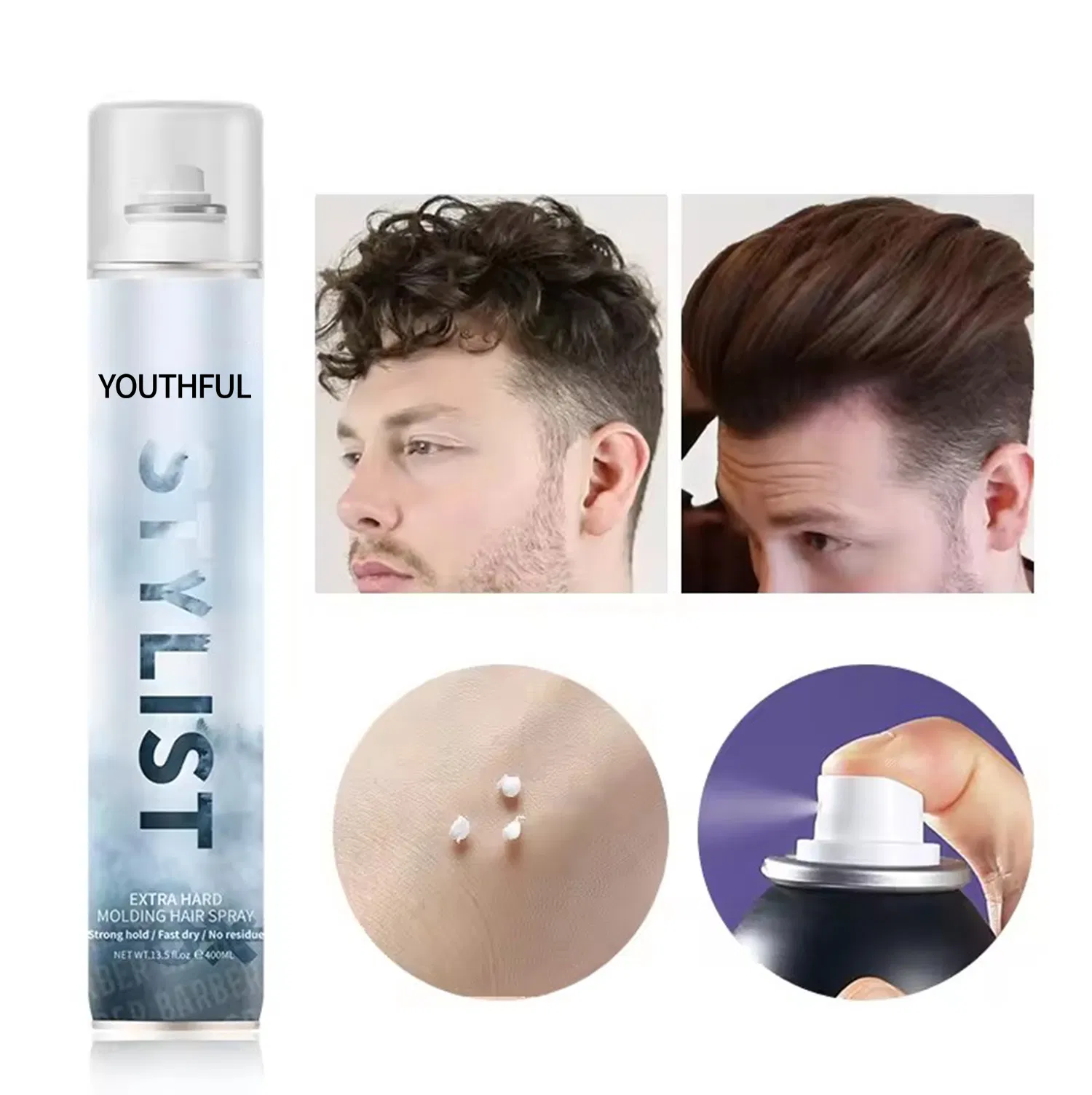 Strong Holding Spray 24 Hour Hold for Men's Hair Styling Texture Sprays