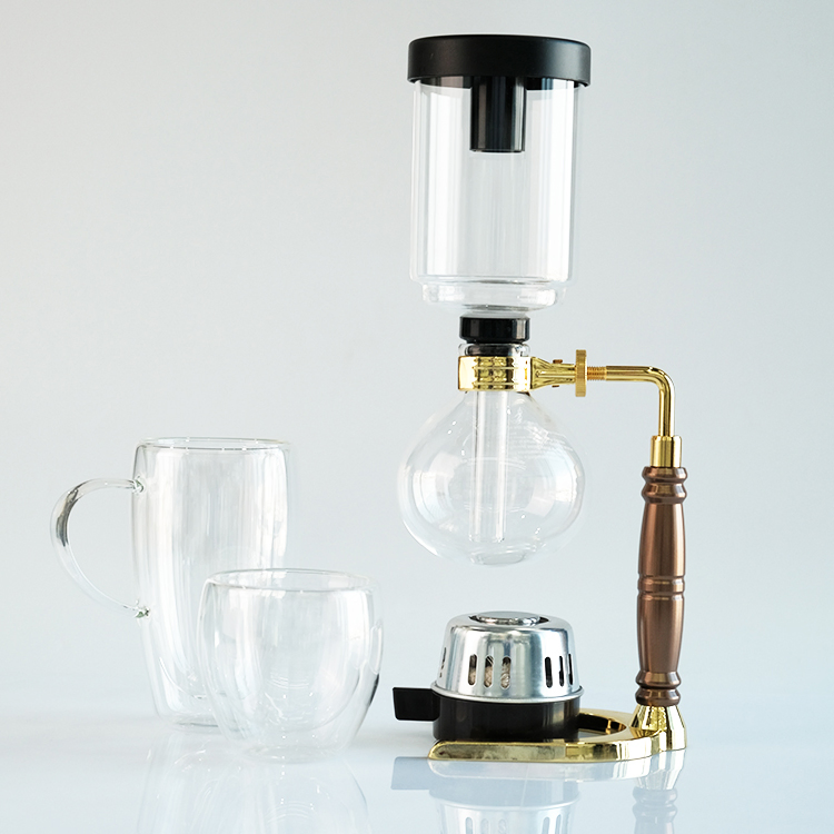 Fashion Style 300ml Electric High Borosilicate Glass Syphon Coffee Maker with Spoon
