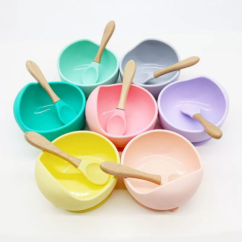 Silicone Baby Plate Set with Suction Bowl and Spoon