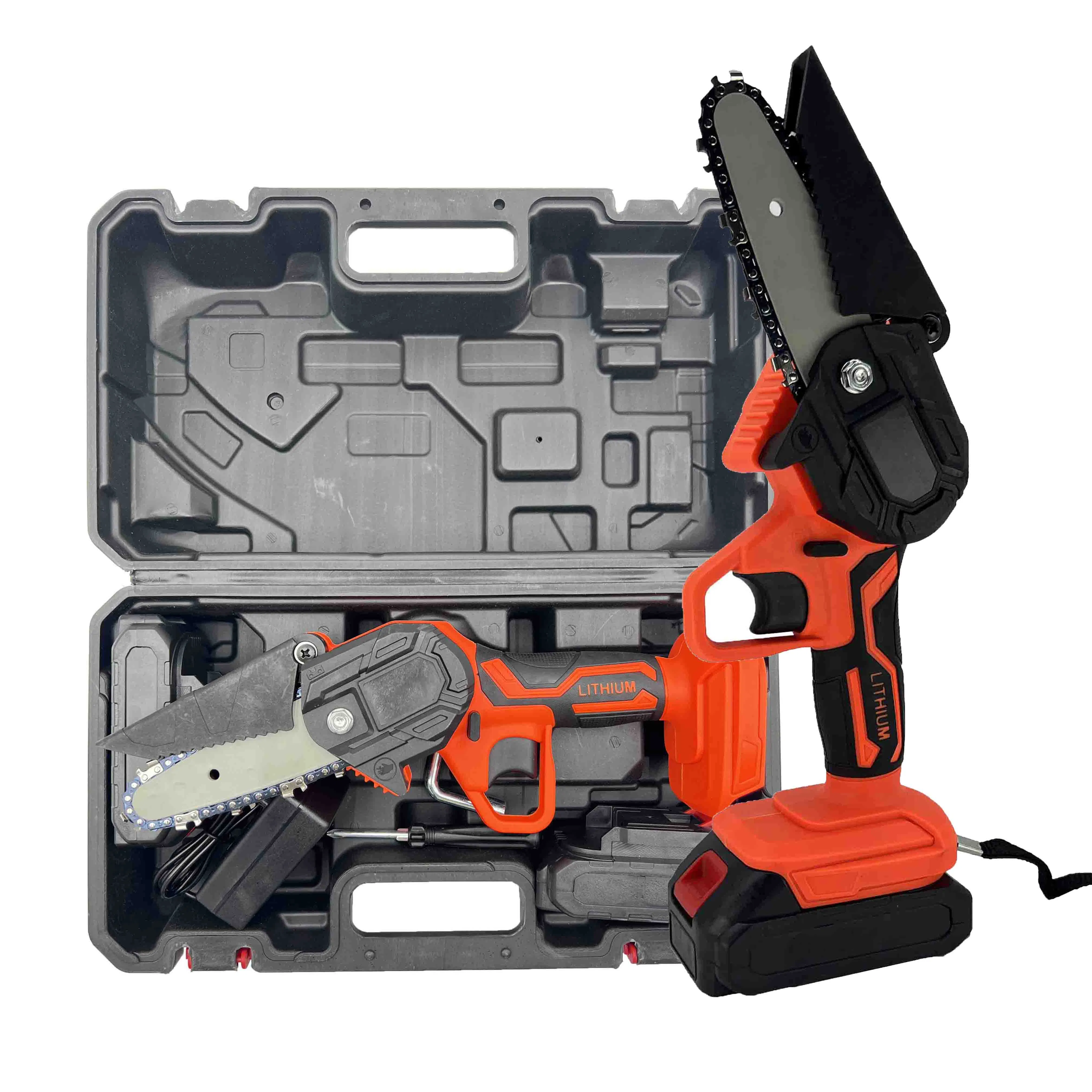 6 Inch Battery Powered, Handheld Portable Electric Chain Saws for Wood Cutting