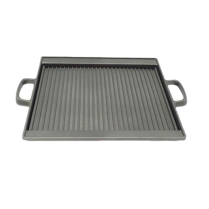 Large Rectangular Aluminum Striped Grill Pan Smokeless Grill Pan Teppanyaki Zihe Kitchen