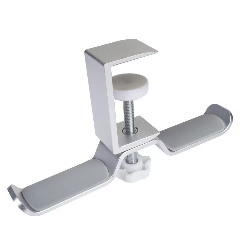 Stylish Double Headphone Stand and Earphone Mount for Desktops