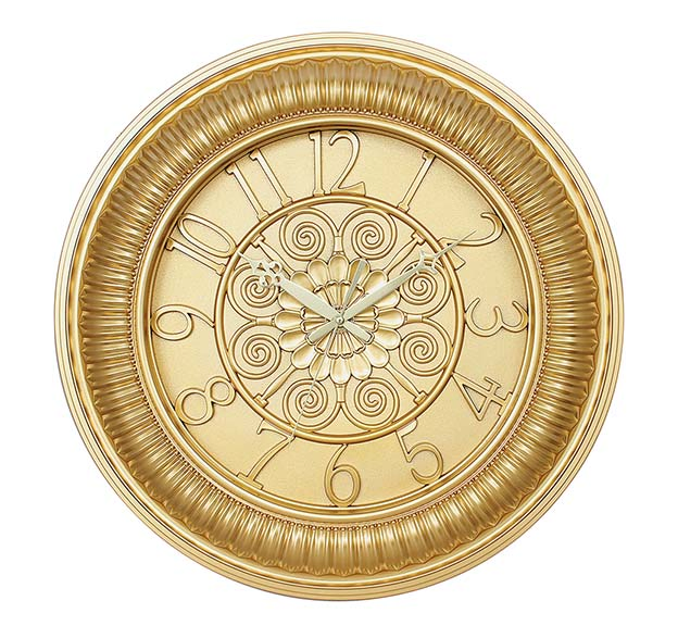 Big Home Decoration Golden Round Indian Style Wall Clock