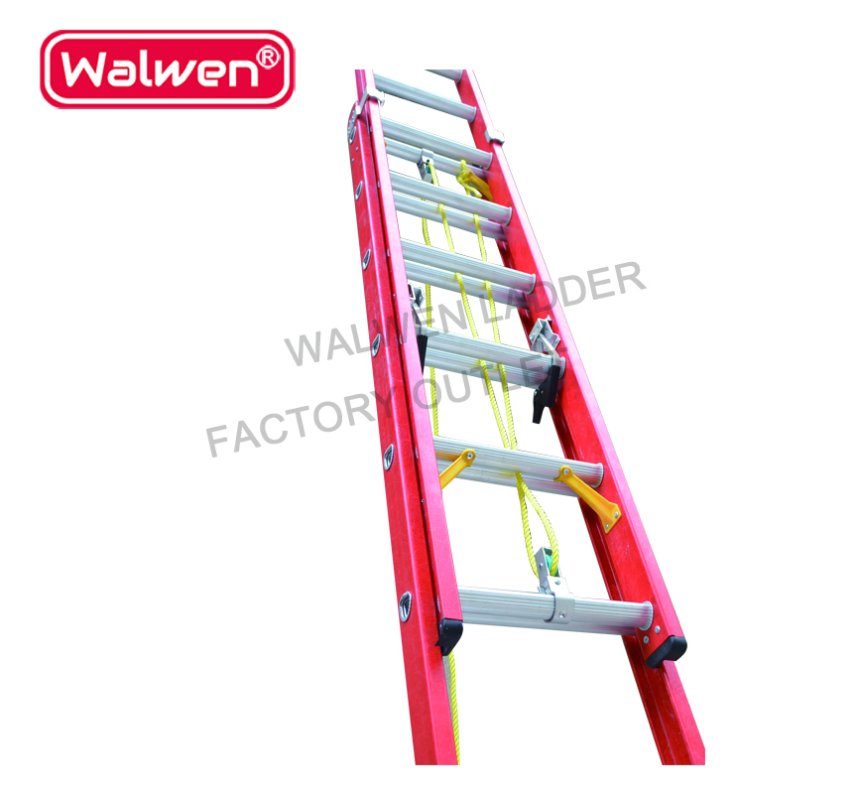 Professional Manufacturer 10m Rope Telescopic Fiberglass Steps Ladder