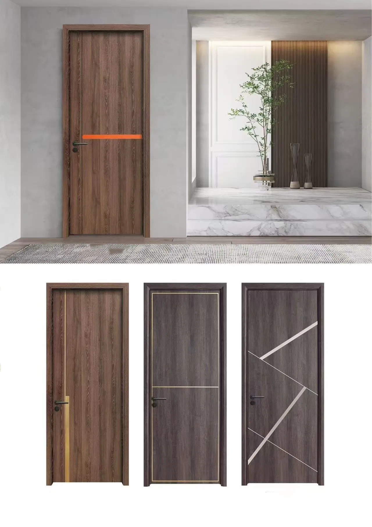 Cheap Prices Customized PVC/WPC Door for Interior Decoration