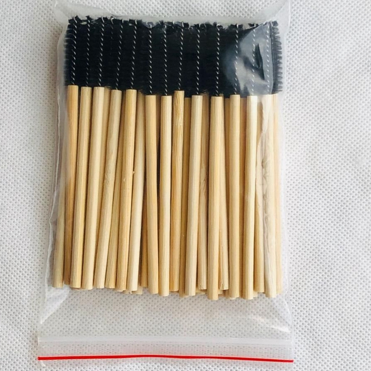 Private Label Disposable Bamboo Mascara Wand Eco-Friendly Eyelash Extensions Brush