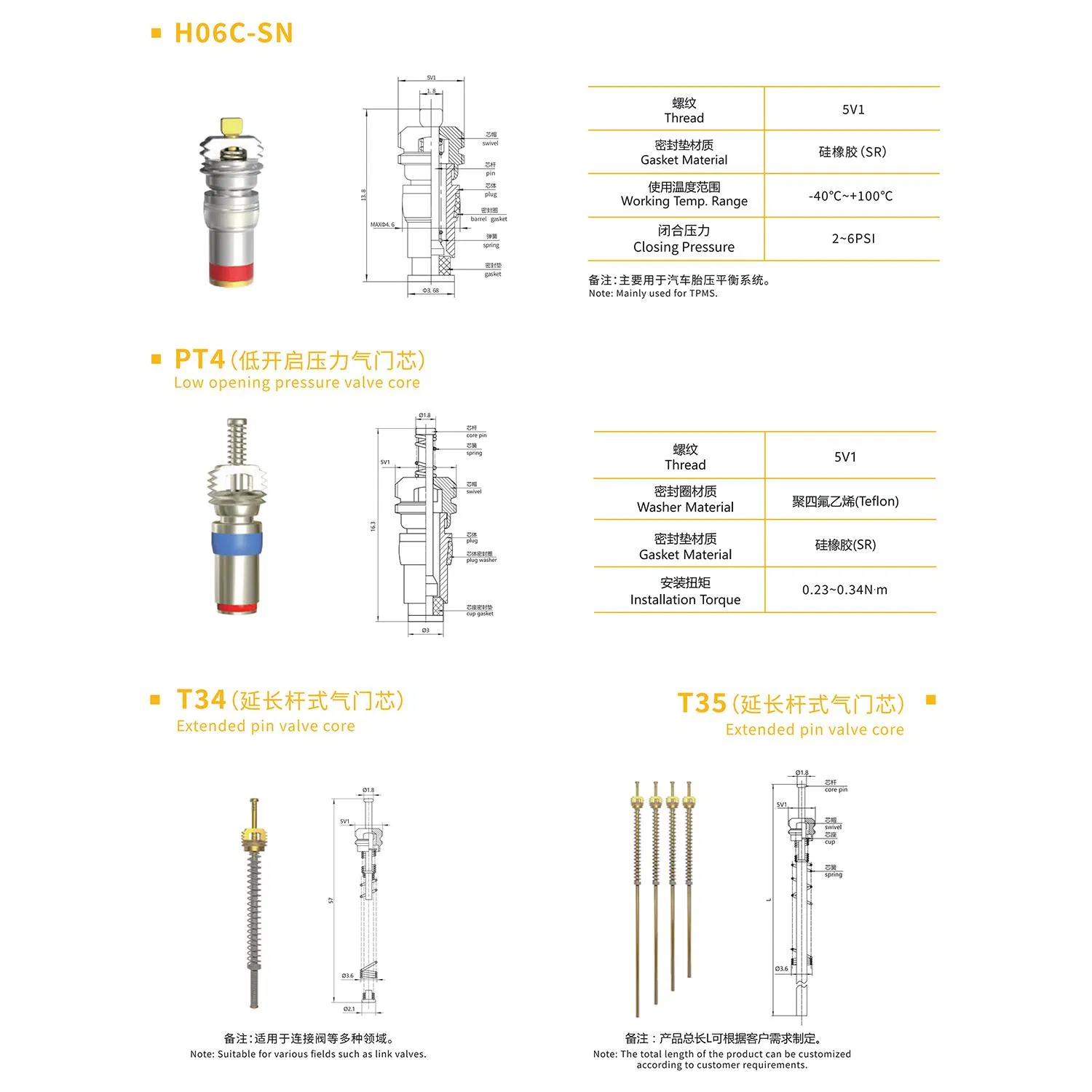 Расширенный клапанный шток специального назначения
