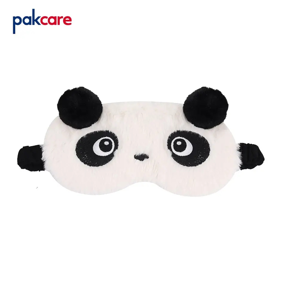 Quality Fur Plush Kids Cute Animal Sleeping Embroidery Pattern Eye Masks