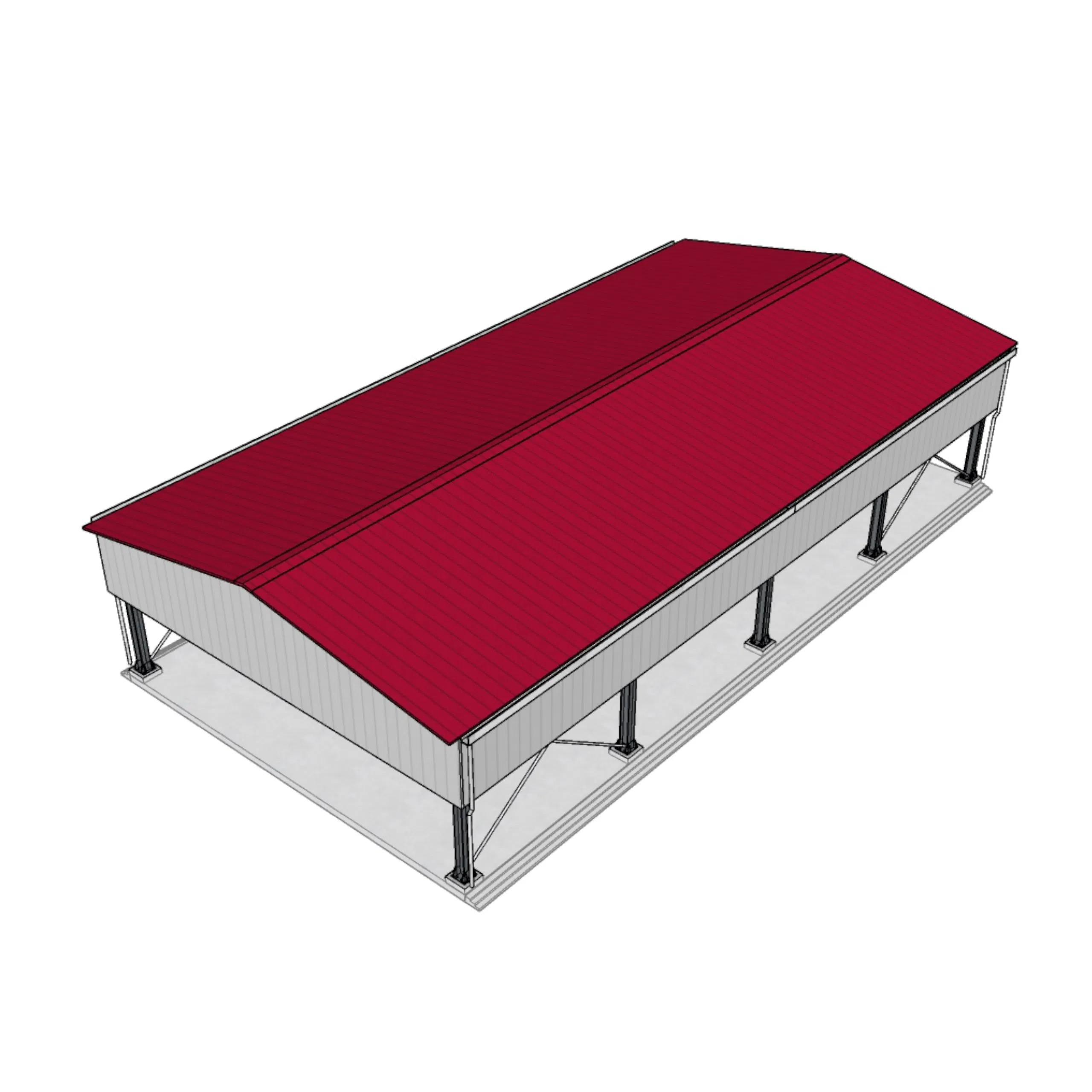 Pre-Engineered Metal Building Material Kits Prefabricated Middle Size Light Steel Structure Warehouse Shed