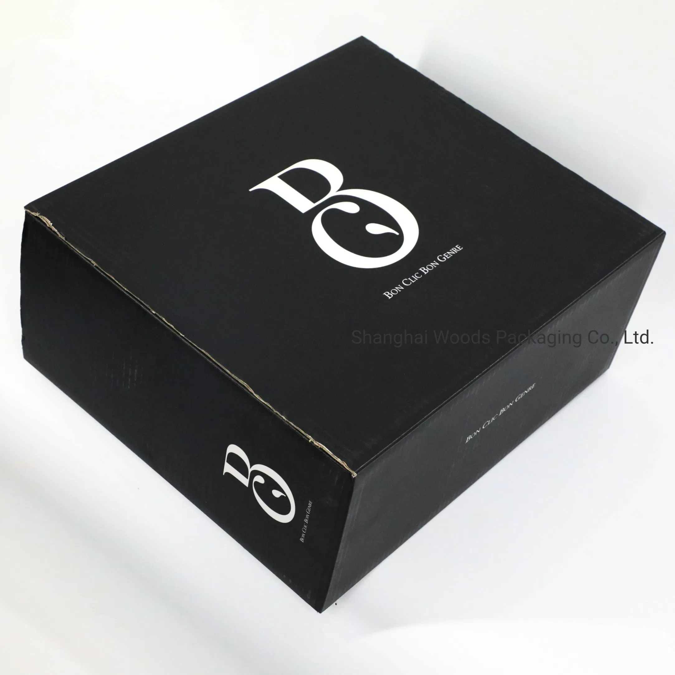 Hat Black Packaging Corrugated Paper Mailer Printing Garment Packaging Boxes with Handle