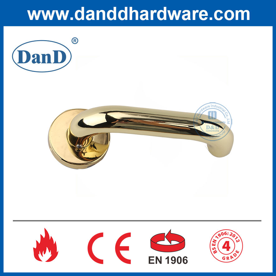 En1906 Stainless Steel Modern Fire Rated Interior Door PVD Gold Lever Handles