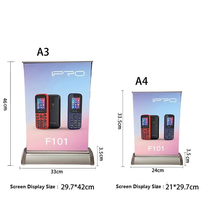 Customizable Desktop Portable Mini Roll-up Banner Display Stand