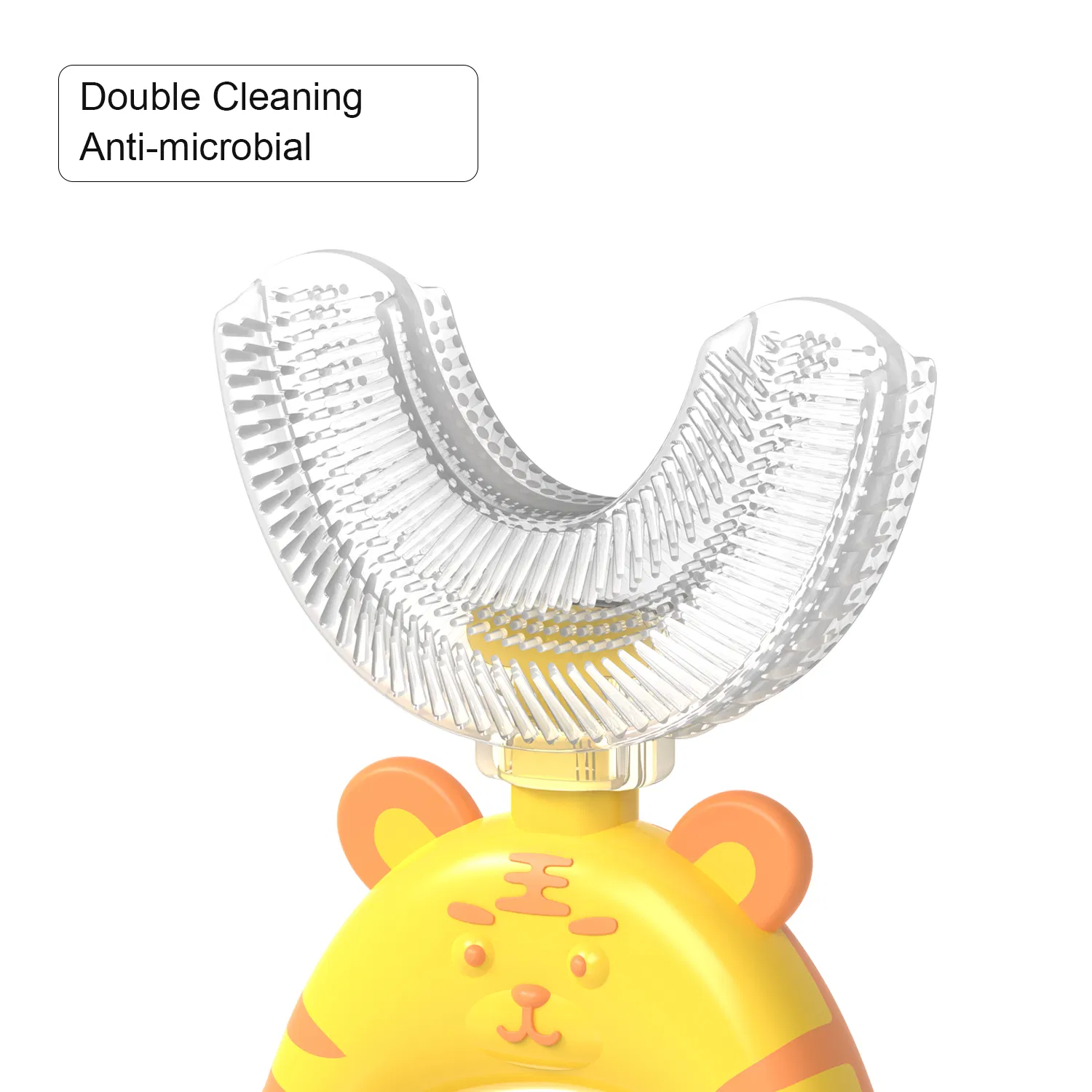 U-Shaped Mold Kids Toddler Toothbrush Food Grade Soft Silicone Brush Head Manual Whole Mouth Toothbrush for Baby Children 360° Oral Teeth Cleaning