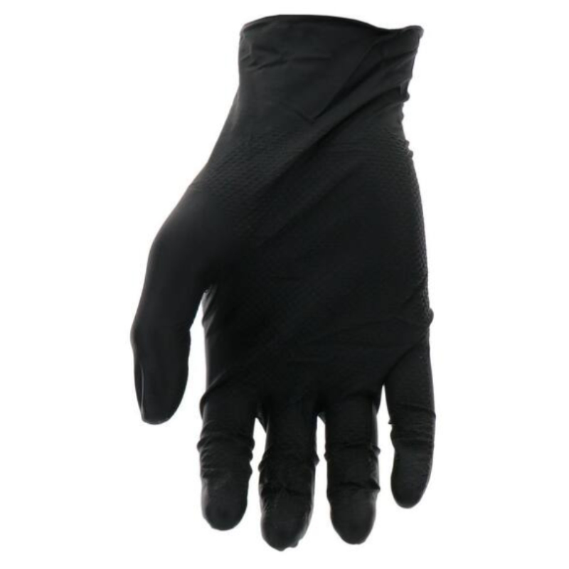 Bulk Nitrile Gloves Black Diamond Texture - Heavy-Duty Rip-Resistant & Disposable