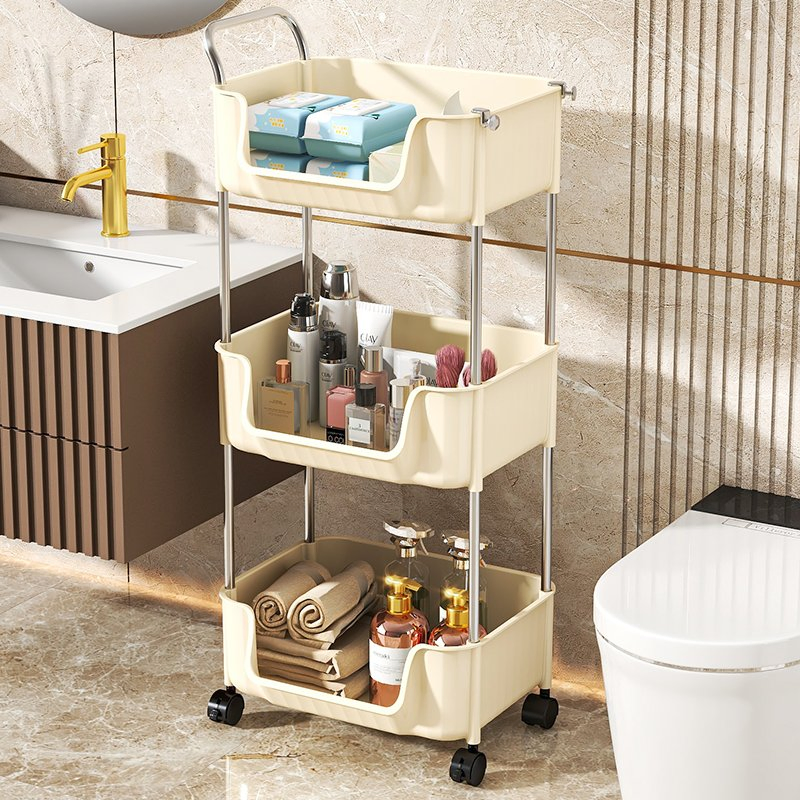 Multi-Layer Storage Rack Shelf Mobile Trolley Rolling Trolley Rack