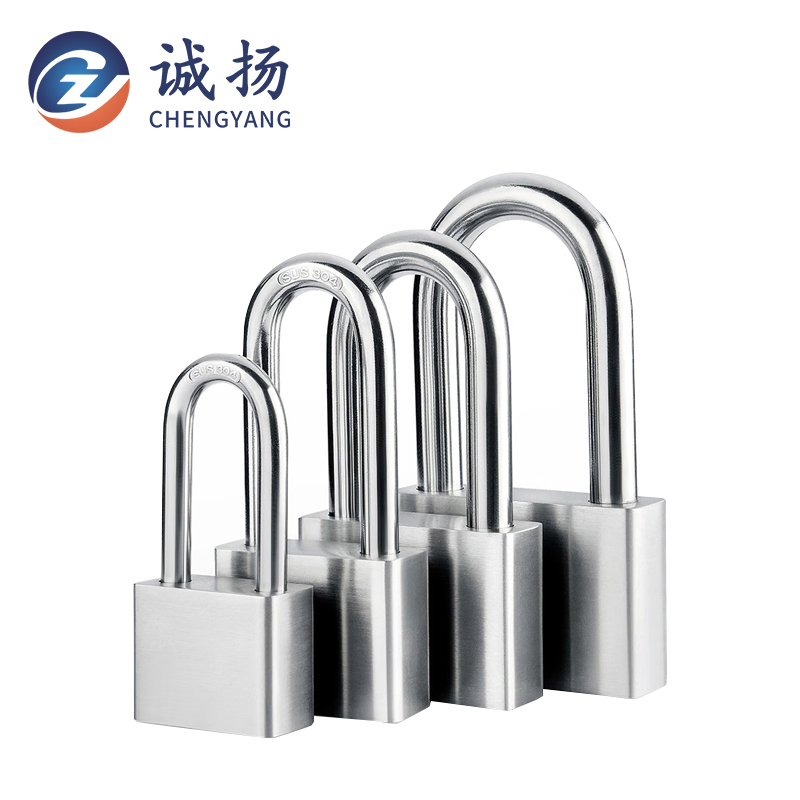 304 Padlock, Security Padlock, Fingerprint Padlock, Alarm Padlock 70mm Long Beam, Standard Four-Button [One Key and One Lock]