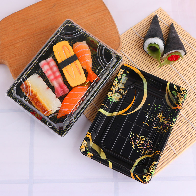Disposable Plastic Sushi Box with Lid Japanese Packaging Sushi Box