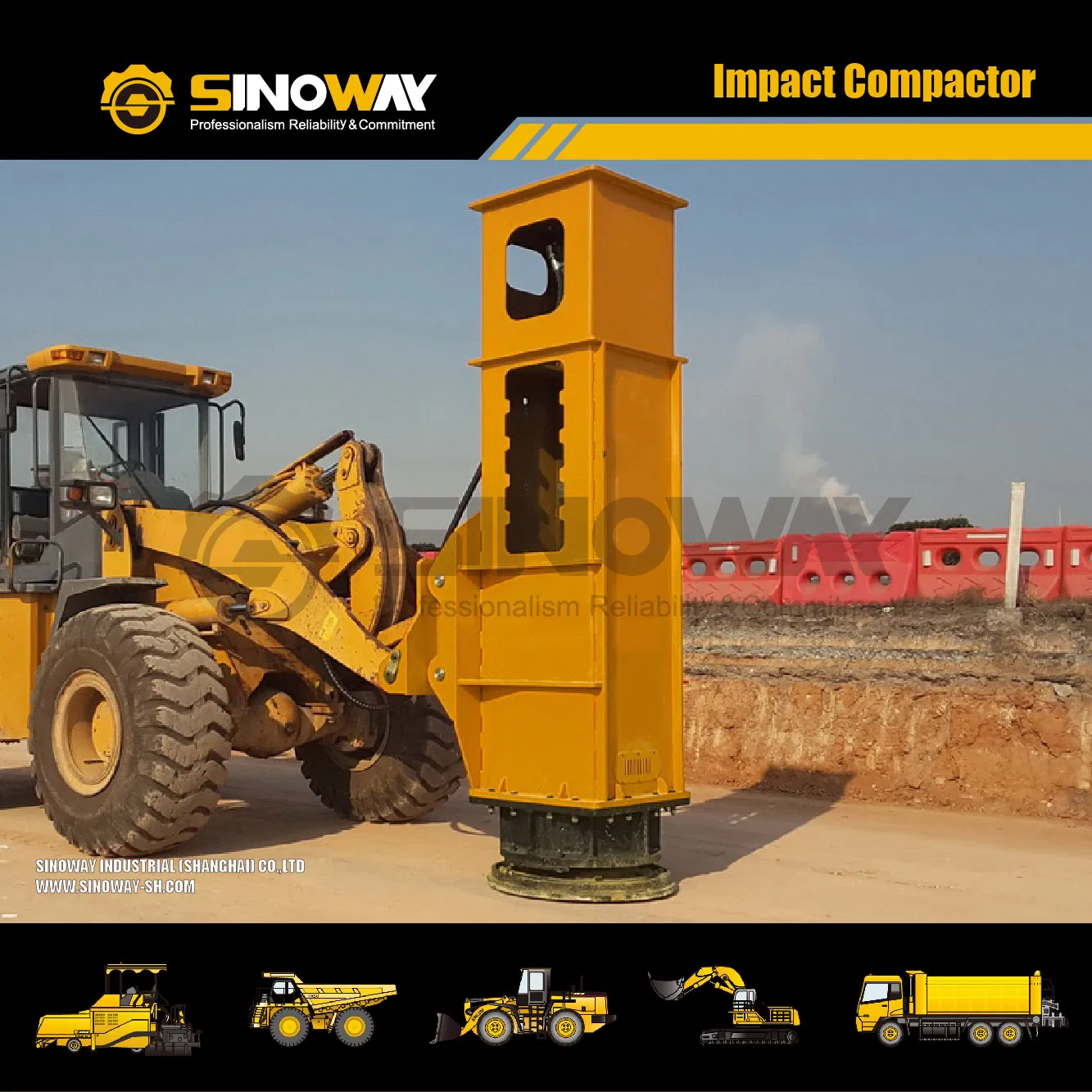 Гидравлический ударный молот Sinoway для уплотнения грунта