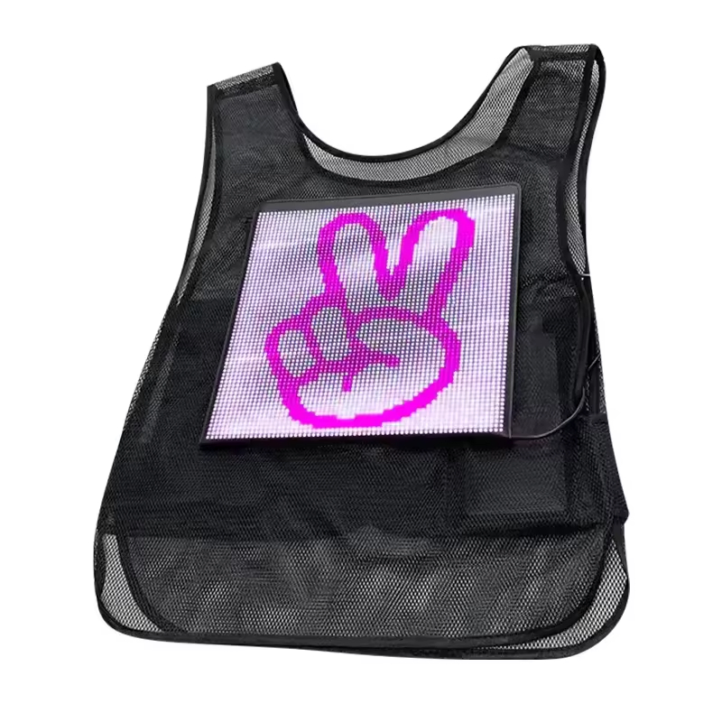Hot Sale LED Flashing Jacket Animation Text Unisex LED Safety Vest