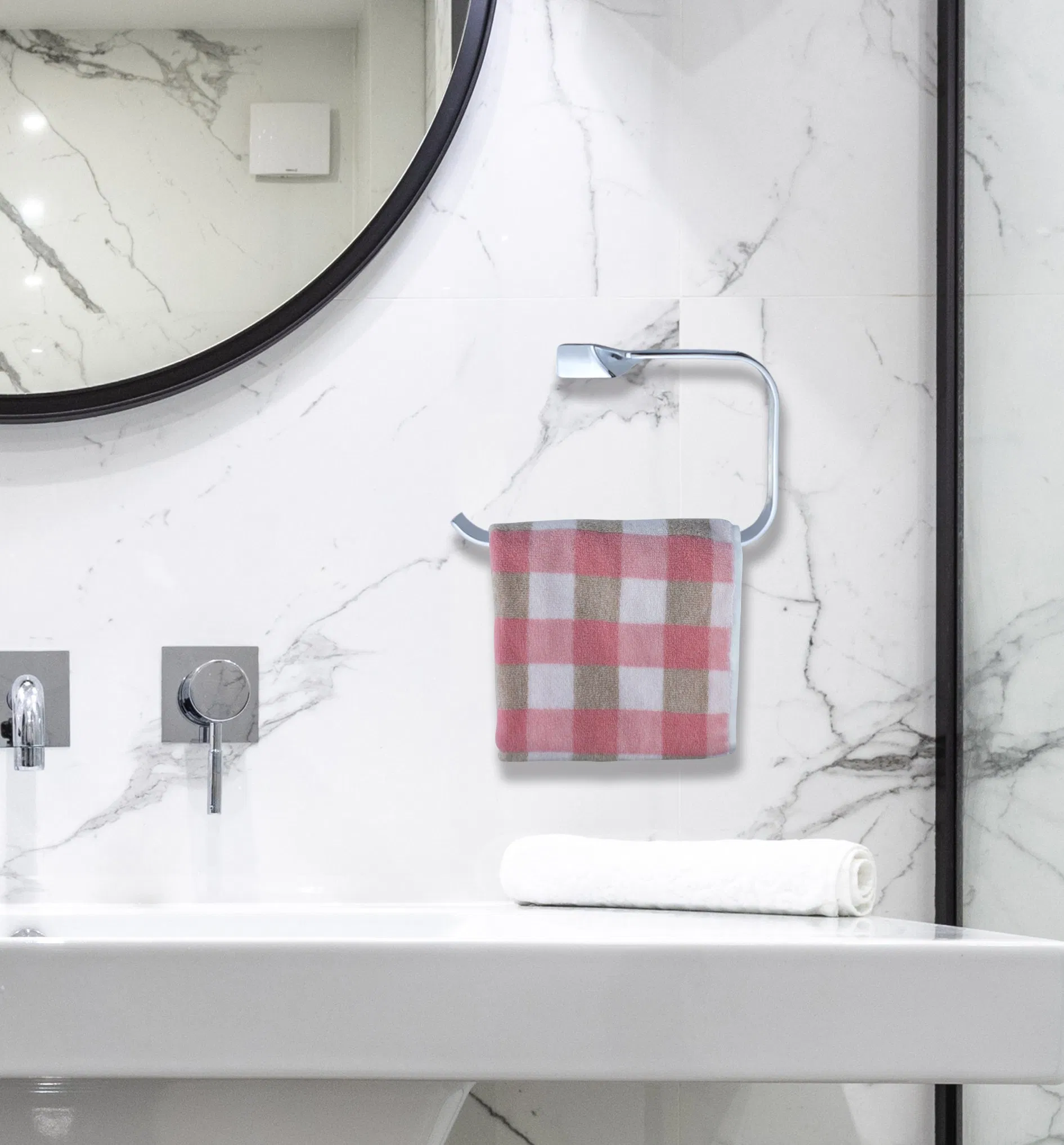 Хромированный полотенцедержатель-кольцо для ванной NC27033