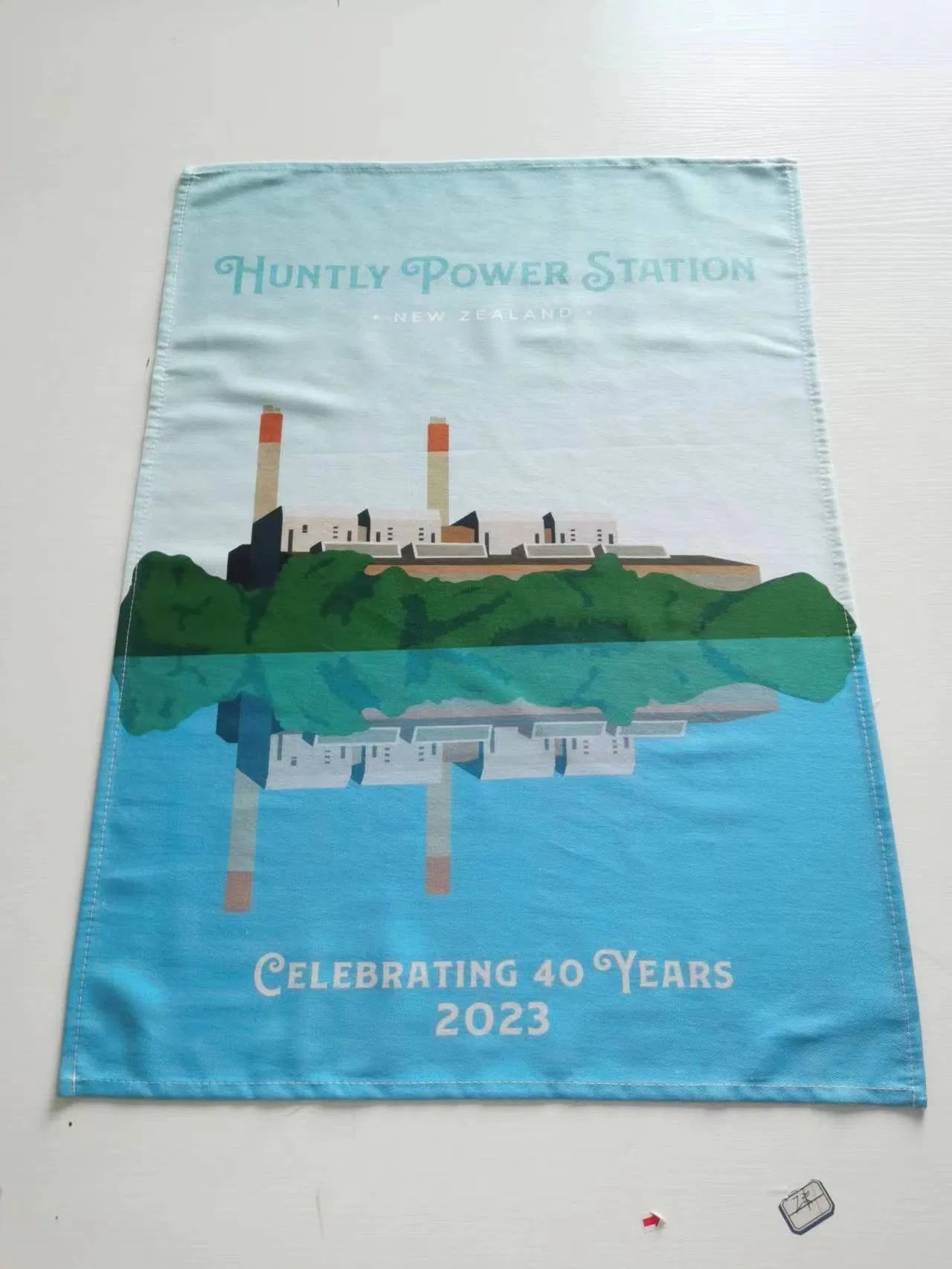 New Zealand Digital Printed Power Station Cotton Tea Towel for Promotion