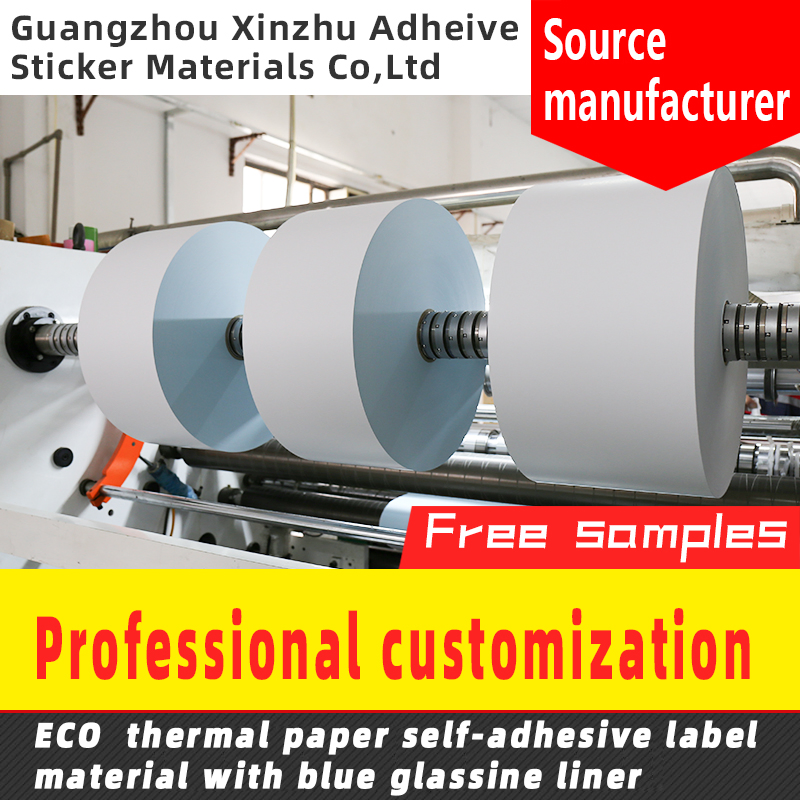 Eco Thermal Paper Self-Adhesive Label Rolls Material with Blue Glassine Liner Label Material