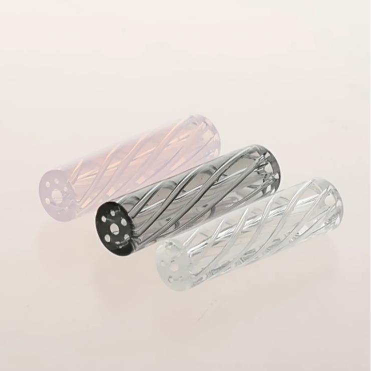 D8*H30mm 7 Holes Colorful Spiral Smoking Glass Tips Smoke Glass Joint Filter Tips