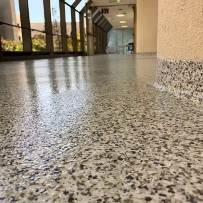 Shandong Century Union Traffic Seamless Resin Flake Floor Coating Polyaspartic Flakes Floor