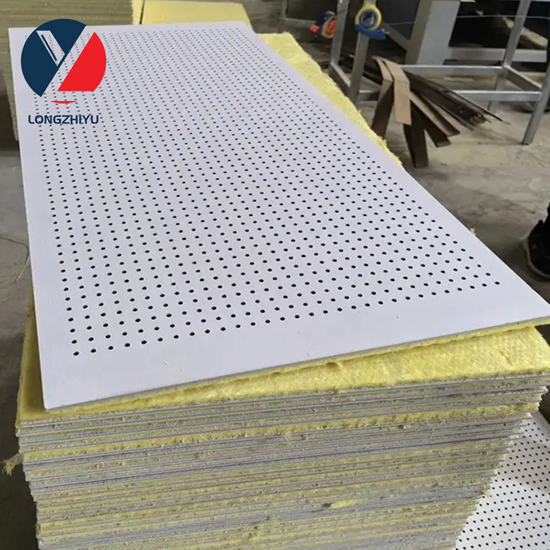 Glass Fiber Reinforced Gypsum Board Fireproof Fiberglass Composite Perforated Ceiling Tiles Hotels