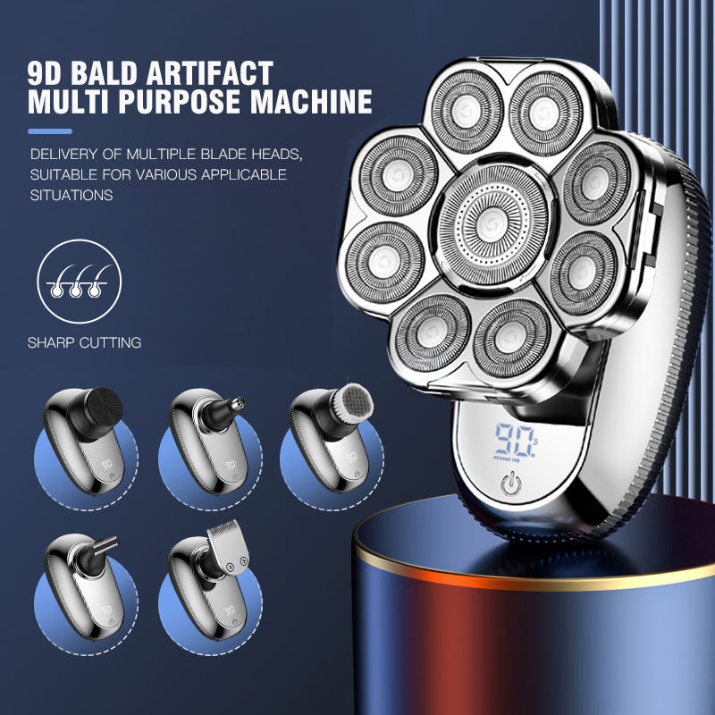 OEM Men's Electric Shaver Professional Multi-Functional Cordless USB Rechargeable Bald Hair Clipper